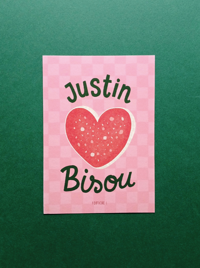 Carte fortiche : Justin bisou