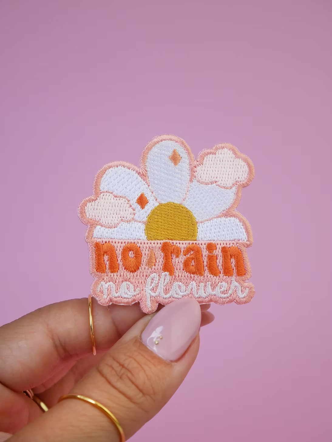 Patch thermocollant "No rain no flower"