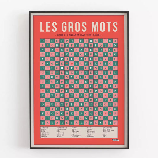 Affiche La majorette à moustache " Les gros mots "