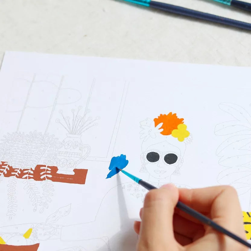 Kit peinture numéro "La fille aux chats"