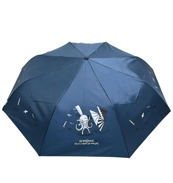 Parapluie Bretagne « Poulpe » – Un parapluie breton plein d’humour