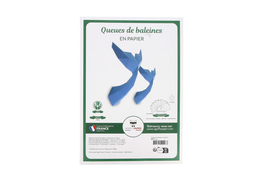 Kit origami queues de baleines 3D