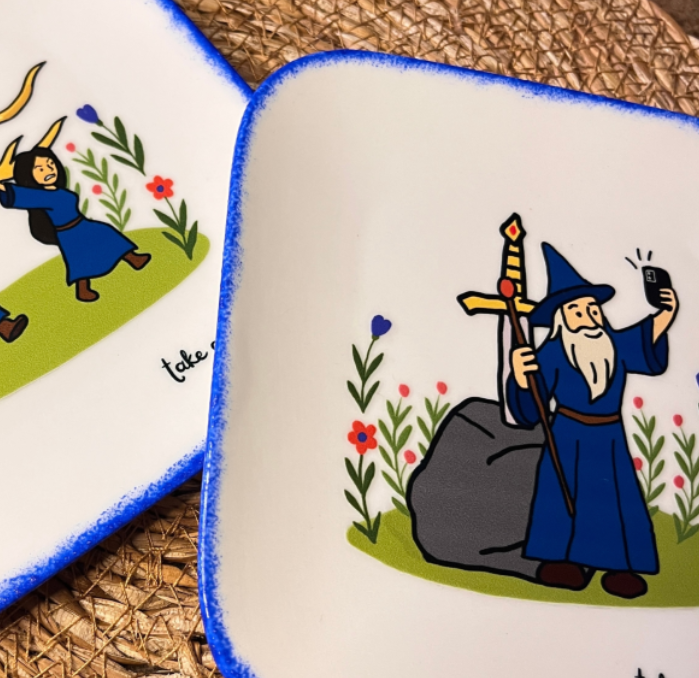 Vide-poche breton carré Mythes à jour en porcelaine – Take a Breizh
